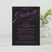 STYLISH ELEGANT SCRIPT GRADUATE PARTY EINLADUNG (Stehend Vorderseite)