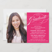 STYLISH ELEGANT SCRIPT GRADUATE PARTY EINLADUNG (Vorderseite)