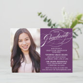 STYLISH ELEGANT SCRIPT GRADUATE PARTY EINLADUNG (Stehend Vorderseite)