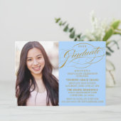 STYLISH ELEGANT SCRIPT GRADUATE PARTY EINLADUNG (Stehend Vorderseite)