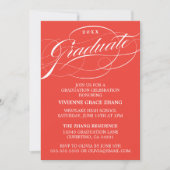 STYLISH ELEGANT SCRIPT GRADUATE PARTY EINLADUNG (Vorderseite)