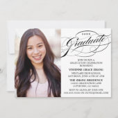 STYLISH ELEGANT SCRIPT GRADUATE PARTY EINLADUNG (Vorderseite)