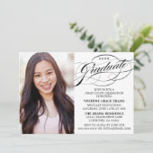 STYLISH ELEGANT SCRIPT GRADUATE PARTY EINLADUNG (Stehend Vorderseite)