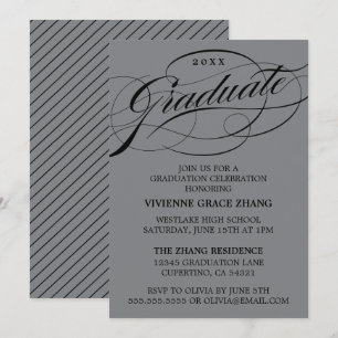 STYLISH ELEGANT SCRIPT GRADUATE PARTY EINLADUNG