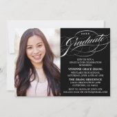 STYLISH ELEGANT SCRIPT GRADUATE PARTY EINLADUNG (Vorderseite)
