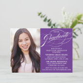 STYLISH ELEGANT SCRIPT GRADUATE PARTY EINLADUNG (Stehend Vorderseite)