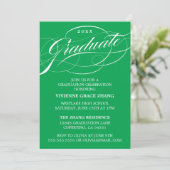 STYLISH ELEGANT SCRIPT GRADUATE PARTY EINLADUNG (Stehend Vorderseite)