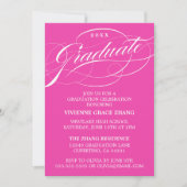 STYLISH ELEGANT SCRIPT GRADUATE PARTY EINLADUNG (Vorderseite)