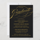 STYLISH ELEGANT SCRIPT GRADUATE PARTY EINLADUNG (Vorderseite)