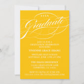 STYLISH ELEGANT SCRIPT GRADUATE PARTY EINLADUNG (Vorderseite)
