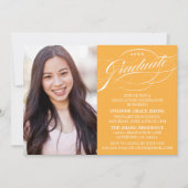 STYLISH ELEGANT SCRIPT GRADUATE PARTY EINLADUNG (Vorderseite)