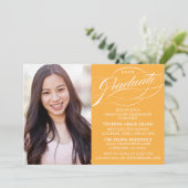 STYLISH ELEGANT SCRIPT GRADUATE PARTY EINLADUNG (Stehend Vorderseite)