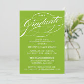 STYLISH ELEGANT SCRIPT GRADUATE PARTY EINLADUNG (Stehend Vorderseite)