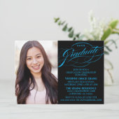 STYLISH ELEGANT SCRIPT GRADUATE PARTY EINLADUNG (Stehend Vorderseite)