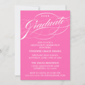 STYLISH ELEGANT SCRIPT GRADUATE PARTY EINLADUNG (Vorderseite)