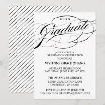 STYLISH ELEGANT SCRIPT GRADUATE PARTY EINLADUNG
