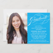 STYLISH ELEGANT SCRIPT GRADUATE PARTY EINLADUNG (Vorderseite)