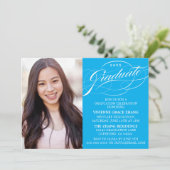 STYLISH ELEGANT SCRIPT GRADUATE PARTY EINLADUNG (Stehend Vorderseite)