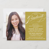 STYLISH ELEGANT SCRIPT GRADUATE PARTY EINLADUNG (Vorderseite)