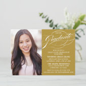 STYLISH ELEGANT SCRIPT GRADUATE PARTY EINLADUNG (Stehend Vorderseite)