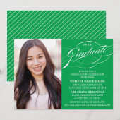 STYLISH ELEGANT SCRIPT GRADUATE PARTY EINLADUNG (Vorne/Hinten)