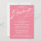 STYLISH ELEGANT SCRIPT GRADUATE PARTY EINLADUNG (Vorderseite)