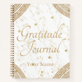 Stylish Elegant White Gold Personalized Gratitude Notizblock (Vorderseite)