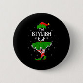 Stylish Elf Christmas Family Girls Women Elf Squad Button (Vorderseite)
