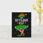 Stylish Elf Christmas Family Girls Women Elf Squad Karte (Gelbe Blume)