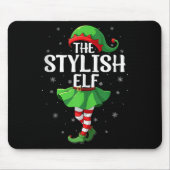 Stylish Elf Christmas Girls Women Elf Squad Xmas F Mousepad (Vorne)