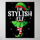 Stylish Elf Christmas Girls Women Elf Squad Xmas F Poster (Vorne)