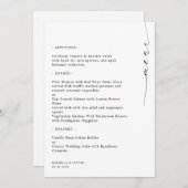 Stylish Engagement Wedding or Bridal Shower Menu Einladung (Vorne/Hinten)