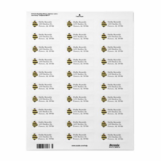 Stylish Expecting Mom Bee return address label (Vorne)