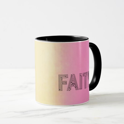 Stylish faith typography coffee mug tasse (VorderseiteRechts)