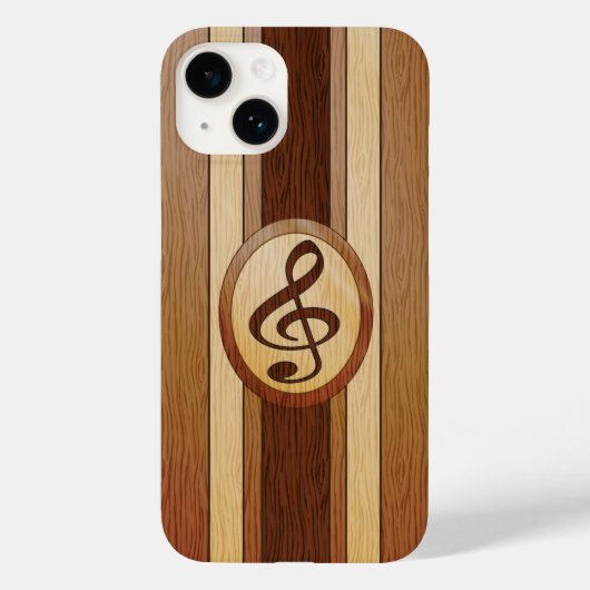Stylish Falsch Wood Treble Clef Inlay Case-Mate iPhone Hülle (Rückseite)