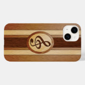 Stylish Falsch Wood Treble Clef Inlay Case-Mate iPhone Hülle (Rückseite (Horizontal))