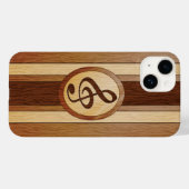 Stylish Falsch Wood Treble Clef Inlay Case-Mate iPhone Hülle (Rückseite (Horizontal))