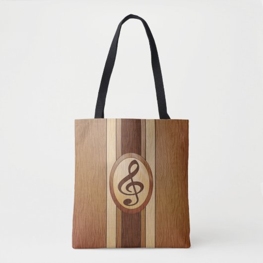 Stylish Falsch Wood Treble Clef Inlay Tasche (Vorderseite)