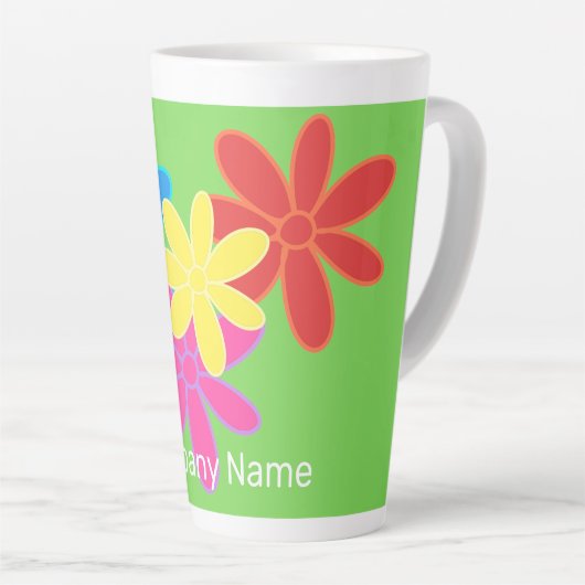 STYLISH FARBBIGER PATTERNAME FÜR ABSTRAKTE BLUME MILCHTASSE (Rechte Ecke)