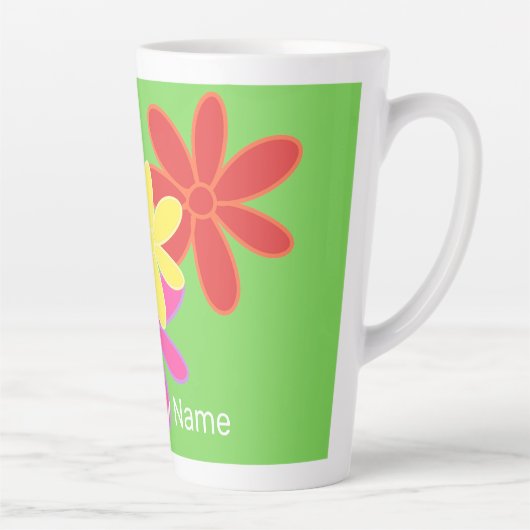 STYLISH FARBBIGER PATTERNAME FÜR ABSTRAKTE BLUME MILCHTASSE (Rechts)