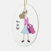 Stylish Fashion Girl Keramikornament (Links)