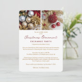 Stylish Festive Christmas Ornament Exchange Party  Einladung (Stehend Vorderseite)