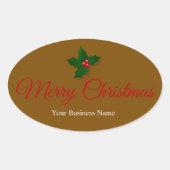Stylish Festive Merry Christmas Message Oval  Ovaler Aufkleber (Vorderseite)