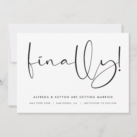 Stylish Finally Save The Date (Vorderseite)