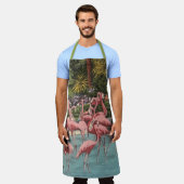 Stylish Flamingos Schürze (Getragen)