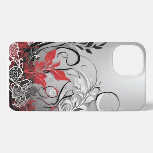 Stylish Floral and Lacy Leaf Design iPhone Hülle (Rückseite (Horizontal))