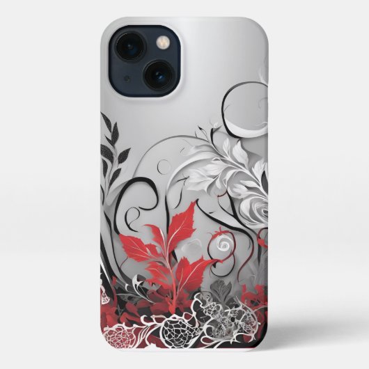 Stylish Floral and Lacy Leaf Design iPhone Hülle (Rückseite)