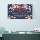 Stylish Floral Navy Class von 2022 Abschluss Banner (Messeveranstaltung)