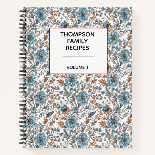 Stylish Floral Neutrals Personalized Recipe Notizblock (Vorderseite)