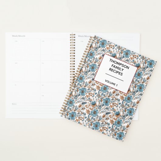 Stylish Floral Neutrals Personalized Recipe  Planer (Anzeige)